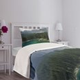 thumbnail image 5 of Ambesonne Forest Quilted Bedspread Set 2 Pcs, Aerial View Pines Lake, Twin Size, Dark Green Jade Green, 5 of 6