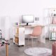 thumbnail image 2 of Escritorio de computadora de oficina simple y único, gabinete giratorio desmontable con ruedas, Blanco HOMEMAKE FURNITURE MIDTOWN, 2 of 5