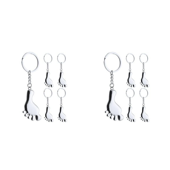 WORGEOUS 10 Pcs Feet Shaped Keychain Decorative Key Ring Holder Pendant Delicate Keychain Exquisite Footprint Keychain Decorative Keyring