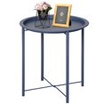 thumbnail image 1 of Mesa Lateral Plegable Redonda de Metal Antióxido Azul VECELO, 1 of 7