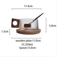 thumbnail image 2 of Juego de Tazas de Café, de Té de Vidrio con Cuchara, Posavasos de Madera, de Té con Leche Sencilla para el Hogar, 2 of 5