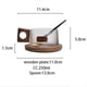thumbnail image 2 of Juego de Tazas de Café, de Té de Vidrio con Cuchara, Posavasos de Madera, de Té con Leche Sencilla para el Hogar, 2 of 5