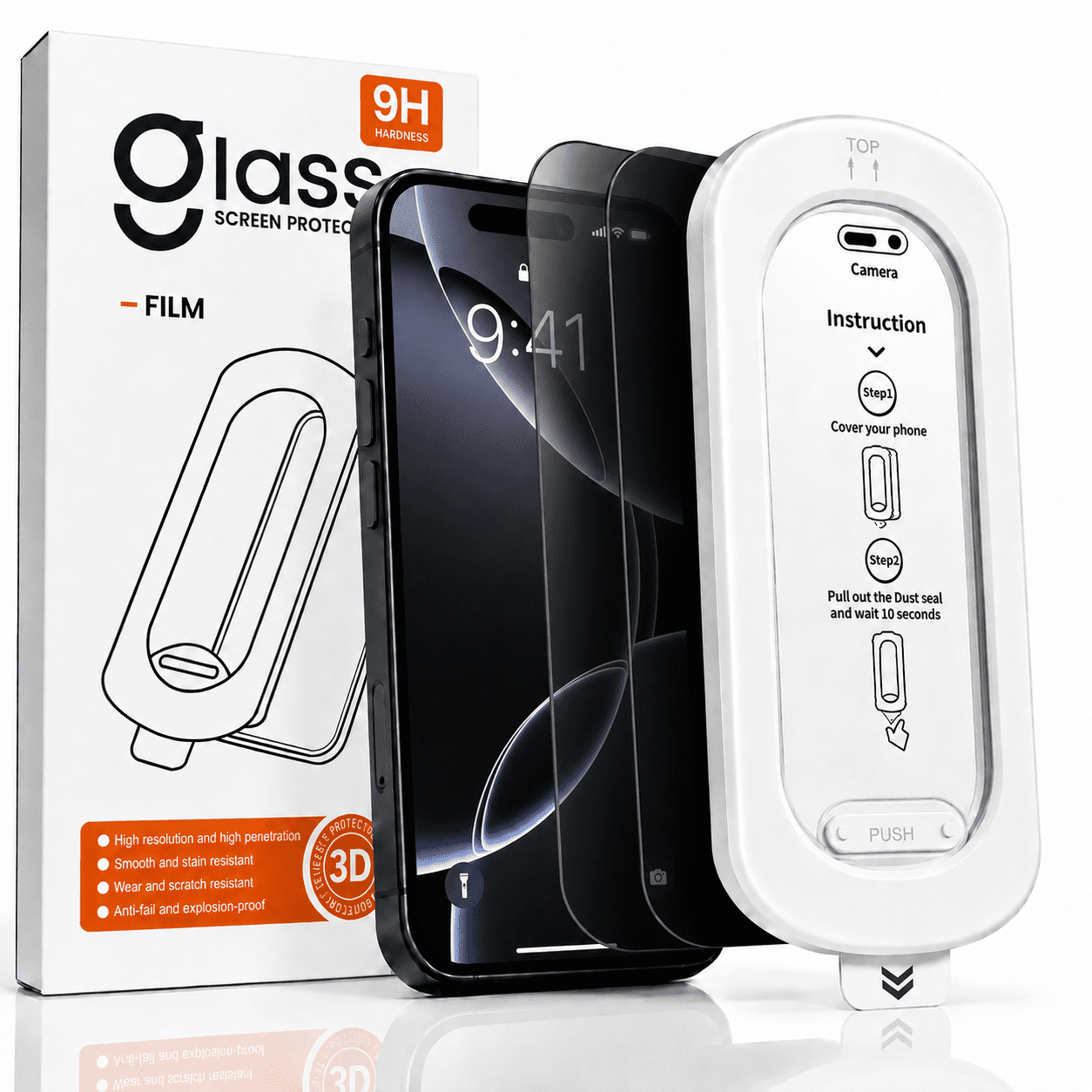 Charlore 2 Pack Privacy Screen Protector for iPhone 16 Pro Max, 9H Tempered Glass, 28°Anti-Spy, Easy Installation Frame, Case-Friendly Design