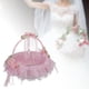 thumbnail image 3 of Cesta de flores para boda, 22 cm x 23 cm, decorativa, elegante y romántica, para niña de las flores. Rosado, 3 of 8