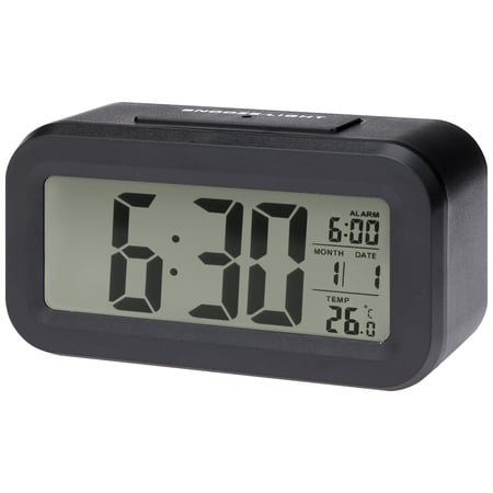 Unique Bargains Small Digital Alarm Clock for Bedroom for Deep Sleepers Black