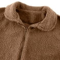 thumbnail image 6 of Scyoekwg Womens Jacket Clothing Zipper Lapel Thickened Fleece Warm Jacket with Pockets Outwear Loose Winter Warm Jackets Long Sleeve Casual Solid Color Outerwear (Brown,M), 6 of 8