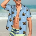 thumbnail image 7 of Kll Men'S Hawaiian Shirt Short Sleeve Button Down Beach Shirts-French Bulldog Face, 7 of 7