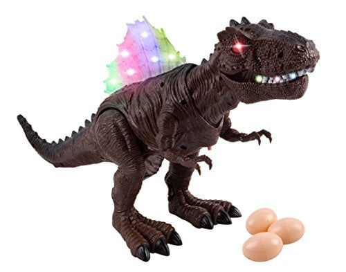 dinosaur walking and laying eggs