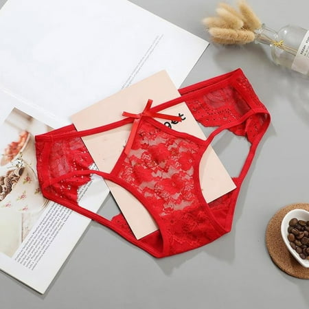 

Aayomet Women S Panties Women s Comfortable Playful High Waist Hollowed Out Underwear Red S