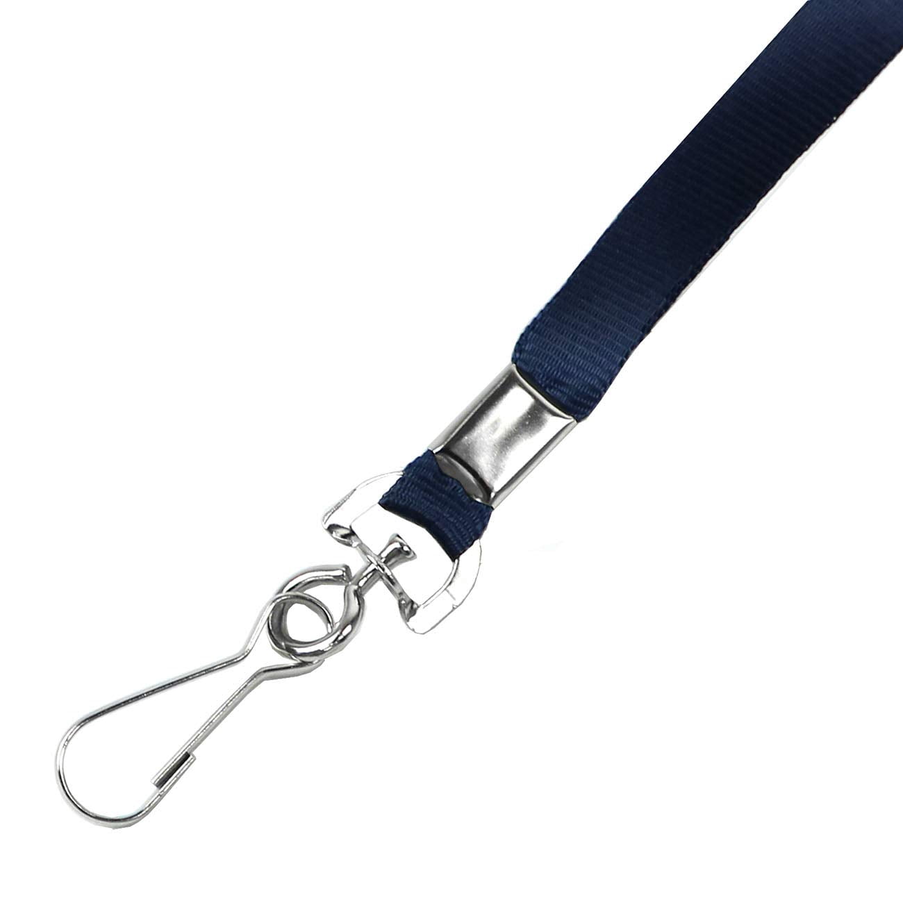 Navy Blue Lanyards 100 Lanyard For Id Badges Flat With Badge Clip J-hook (navy Blue)
