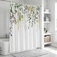 thumbnail image 5 of Eucalyptus Leaves Shower Curtain Set - Long 72" x 84" Washable Bathtub Curtain with 12 Hooks, Summer Botanical Green Watercolor Waterproof Fabric Stall Shower Curtains for Bathroom/Bathtub Décor, 5 of 6