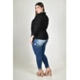 thumbnail image 3 of Blusa manga 3/4 con lazo Roman Fashion /Tallas Extras, 2713 (Negro) negro 40, 3 of 6