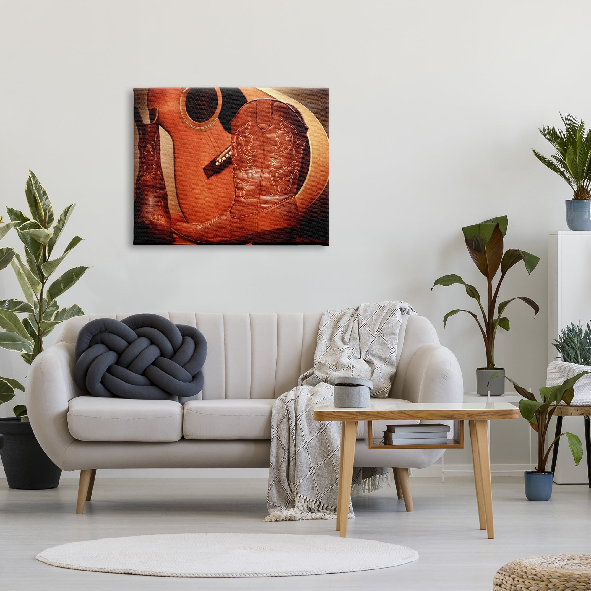 Stupell Industries Guitar & Cowboy Boots Literature & Flim Photography Gallery Wrapped Canvas Art Print Wall Art, 40 x 30