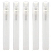 Linwnil 5Pcs/Pack Frosted Plastic Tube Empty Refillable Perfume Bottles Spray for Travel and Gift,Mini Portable pen