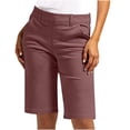 thumbnail image 2 of ABATAB Women's Bermuda Shorts Lightweight Casual Lounge Shorts Wide Leg Baggy Golf Hiking Travel Shorts with Pockets, 2 of 7