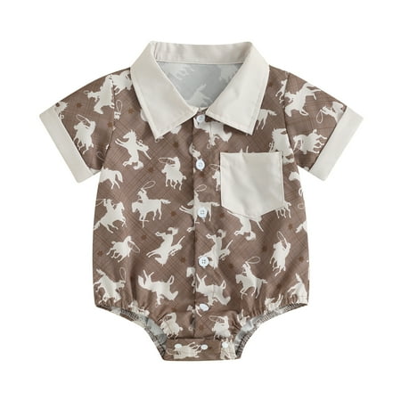 

Bagilaanoe Newborn Baby Girl Boy Summer Rompers Shirts Print Short Sleeve Bodysuits 3M 6M 12M 18M Infant Casual One Piece Short Jumpsuit