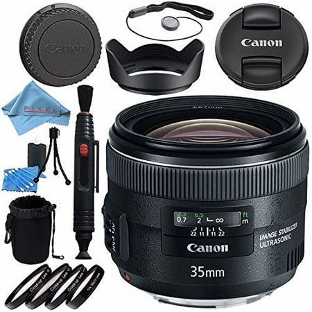 Canon EF 35mm f/2 IS USM Lens 5178B002 + 67mm Macro Close Up Kit + Lens Cleaning Kit + Lens Pouch + Lens Pen Cleaner + 67mm Tulip Lens Hood + Fibercloth (Best Lens For Close Up)