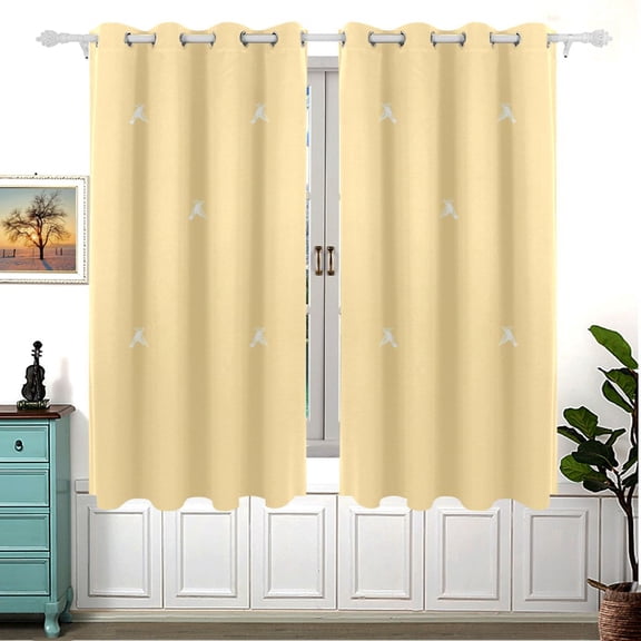 Minimalist Bird 63x55in Window Curtain Panels 63x55in 2-Piece Heavy Duty 80% Light Blocking