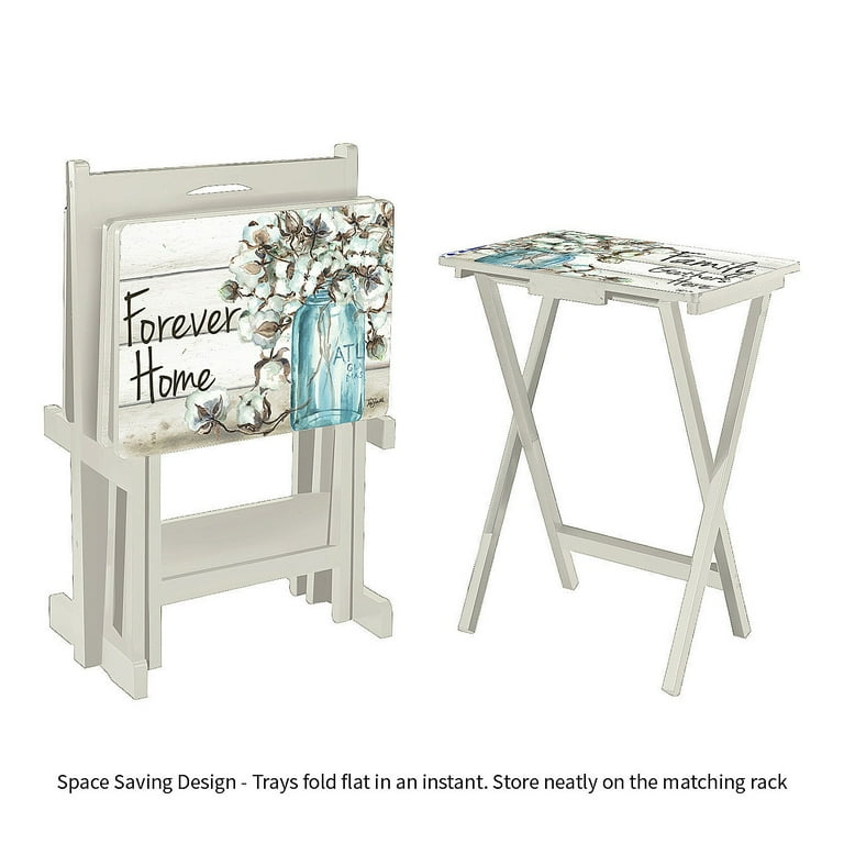 Shore Birds TV Tray Set With Stand Set Of MyEvergreen 42 OFF