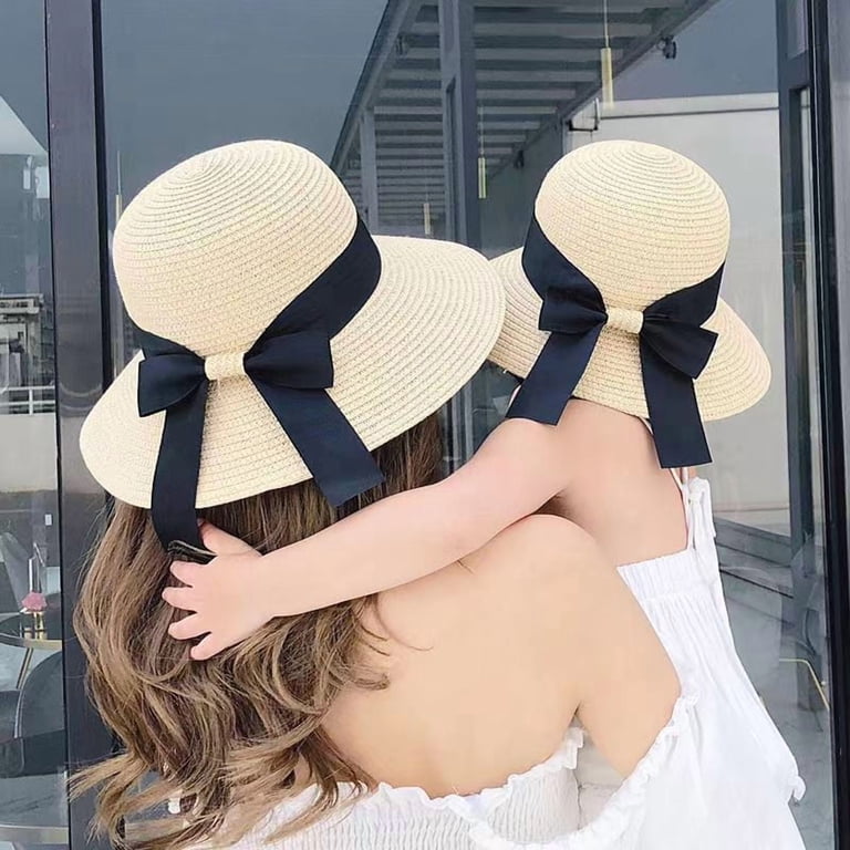 Wide Brim Sun Hat with Wind Lanyard UPF 50+ Foldable Straw YOLAI Womens Wide Brim Sun Hat with Wind Lanyard Summer  main image 4