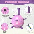 thumbnail image 3 of QDAN Durable Dog Toys Soccer Ball with Nylon Straps Hand Pump for Puppies Medium Large Dogs, Pink & Purple, 6-inch, 3 of 8