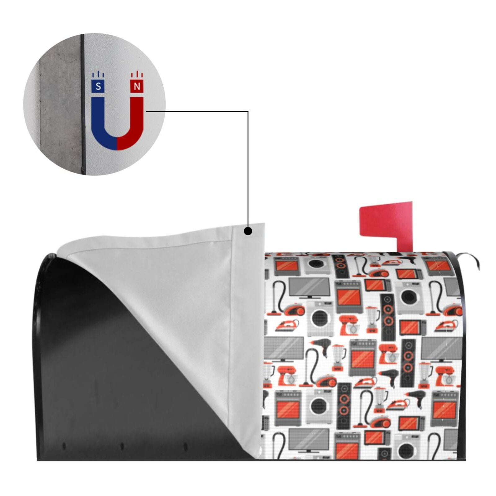 Xecao Modern Life for Mailbox Cover with Magnetic Strips, Waterproof and Sunscreen, Adds a Decorative Touch to Your Garden Yard.