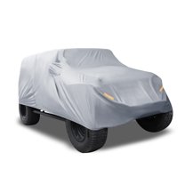 Unique Bargains Car Cover for Jeep Wrangler JK 4 Door 2007-2017 Waterproof Sun Protection Gray 193"x74.8"x59"