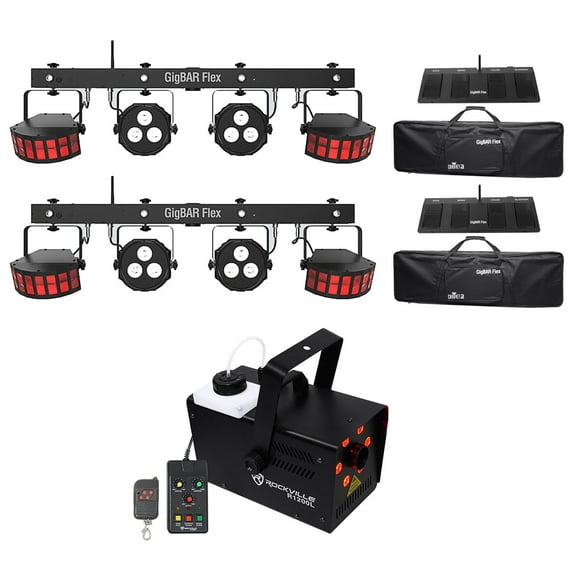 2) Chauvet DJ GigBAR Flex w/ 2) Derby 2) Par Can Lights Footswitch Fogger Lights
