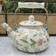 thumbnail image 7 of Vintage Enameled Teapot Stovetop,Enamel on Steel Water Coffee Tea Pot with Ceramic Handle,Floral Enamel Tea Kettle Bohemian Vintage Teapot Hot Water Coffee Kettle Pot,for Stovetop Hot Water Kitchen, 7 of 7