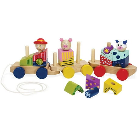 Manhattan Toy Stack & Pull Wood Train