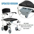 thumbnail image 5 of HOMCOM Accessibility Commode Shower Wheelchair with 4 Castor Wheels, Black, 5 of 9