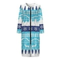 thumbnail image 3 of Yuyamidu Womens Christmas Bath Robes with Zippers Snowflake Long Sleeve Robe for Women Plus Size 2XL Reindeer Nightgowns Housecoat Blue Long Bathrobe with Pockets, 3 of 7