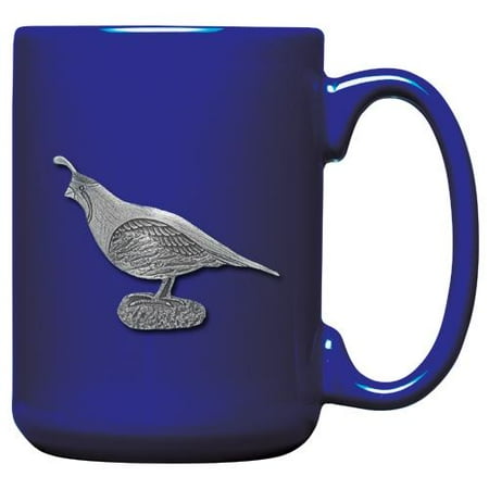 Cobalt Ceramic Mug - Quail Coffee Mug, Cobalt
