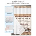 thumbnail image 2 of No Hook Shower Curtain with Snap in Liner,Retro Country Farm Star Wood Grain Waterproof Bath Curtain Double Layers with See Through Top Window,Bless This Home Hotel Shower Curtains 60x72in, 2 of 9