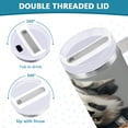 thumbnail image 4 of 40 oz Tumbler with Handle and Straw Lid Panda Chef Hold Pizza Insulated Vacuum Water Bottle Stainless Steel Travel Cup, 4 of 8