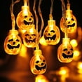 thumbnail image 1 of Guirnalda de luces de Halloween, 20 luces LED naranjas de calabaza, 36 m, 3D, de plástico, para Halloween, Navidad, festivales, fiestas y decoración de interiores., 1 of 5