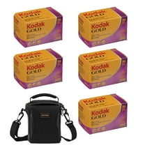 Kodak Kodacolor Gold 200 35mm Color Negative Roll Film, 5-Pack with Shoulder Bag