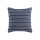 thumbnail image 1 of "Almohada decorativa de algodón 20 x 20 con estampado de rayas, juego de 4, azul marino" Benzara Inc BM227023, 1 of 2