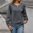 thumbnail image 5 of tarylea Crew Neck Sweatshirt for Women Solid Color Long Sleeve Pullover Cinch Cuff Dressy Tops Casual Loose Fall Tops, 5 of 5