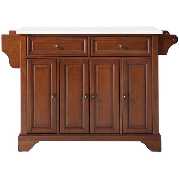 Crosley Furniture Lafayette Wood Granite Top Kitchen Island in Cherry