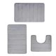 thumbnail image 1 of SHENGXINY - Juego de 3 alfombrillas de baño de espuma viscoelástica de color liso, suaves, cómodas, con absorción de agua, antideslizantes, gruesas, lavables a máquina, de fácil secado, color gris, 1 of 1