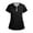 Black, variant on Women's V-Neck Scrub Top with Zipper Short Sleeve Medical Uniform Top with Pockets Comfortable and Durable