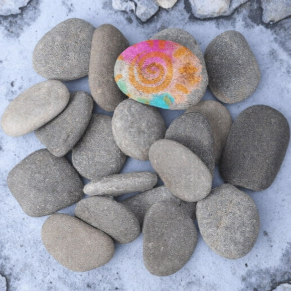 UPGRATOR 20Set Painting Stones Grey Smooth Rocks For Crafting Diy Painting Children Artists