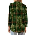 thumbnail image 7 of Uootdi Christmas Plaid Striped Long Sleeve Shirts for Women Cute Christmas V-Neck Button Down Tops Dressy Versatile Classic Loose Fit Tops Gift, 7 of 7