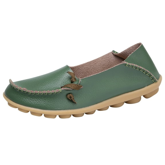 JINMGG Flat Shoes for Women Plus Clearance Women Round Head Casual Flat Shoes Loafers Soft Bottom Casual Single Peas Shoes Army Green 36