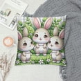 thumbnail image 2 of YANMS Easter Pillow Covers - Happy Easter Plaid Rabbit Design with Eucalyptus Leaves and Hello Spring - Case Decoration for Sofa Couch, 2 of 5
