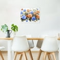 thumbnail image 4 of Rustic Floral Wall Art Watercolor Orange Blue Flower with Green Leaf on Wood Board Canvas Wall Art Farm Wildflower Framed Wall Art for Living Room Bedroom Bathroom Home Decor Ready to Hang,10x8 Inches, 4 of 5