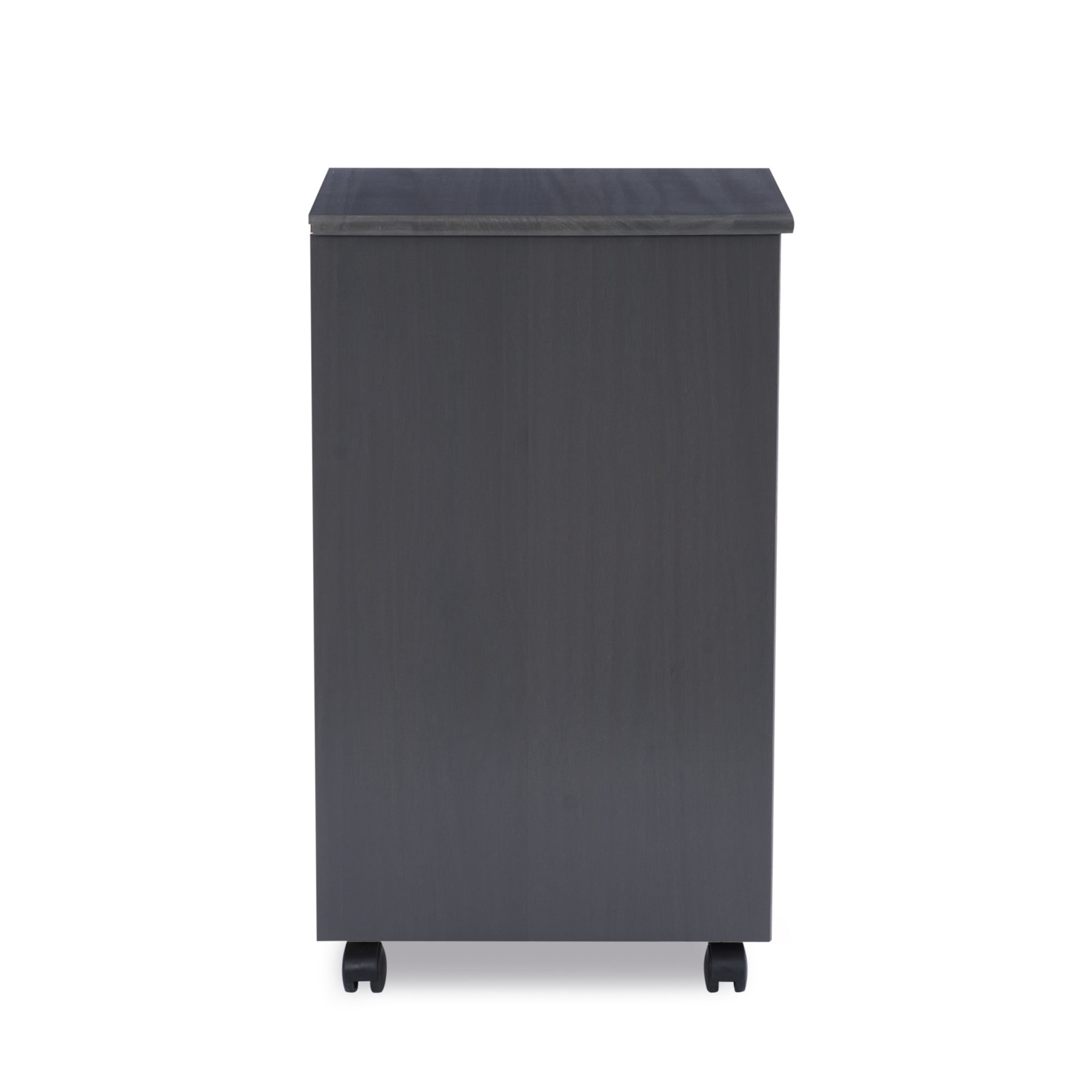 Linon Cary Six Drawer Rolling Storage Cart, Gray Finish