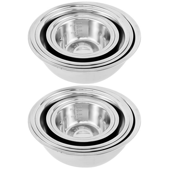 Grusce 10PCS Mixing Bowl Set, Stainless Steel Soup Basin, 5 Sizes Nesting Bowls Set, 2600ML Salad Bowls, Dishwasher Safe for Kitchen Cooking Baking Food Storage