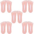 thumbnail image 1 of BR Calcetines de compresión transpirables de cinco dedos para mujer, color rosa, 5 pares, 1 of 5